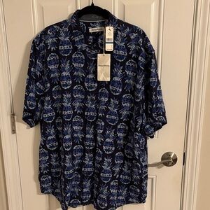 Tommy Bahama Navy Pineapple Print Men's Shirt
